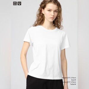 Uniqlo lot of 2 Supima Women's Classic Crew Neck T-Shirt - White size small